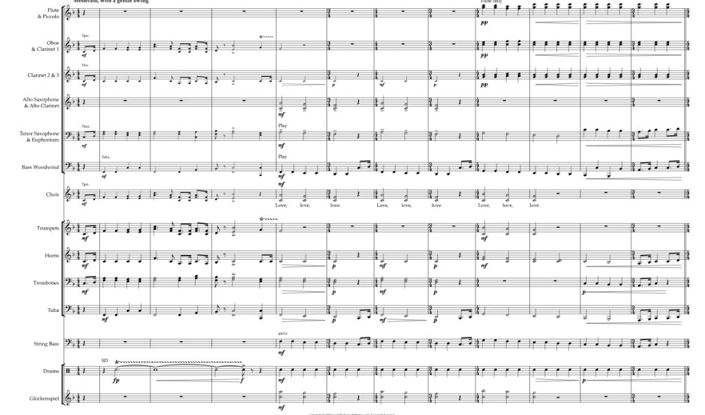 你只需要爱 霍兰德版 管乐 总谱+分谱 有试听