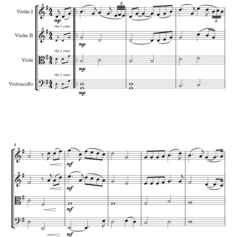 你鼓舞了我 雪莉版 弦乐四重奏 总谱+分谱 有试听