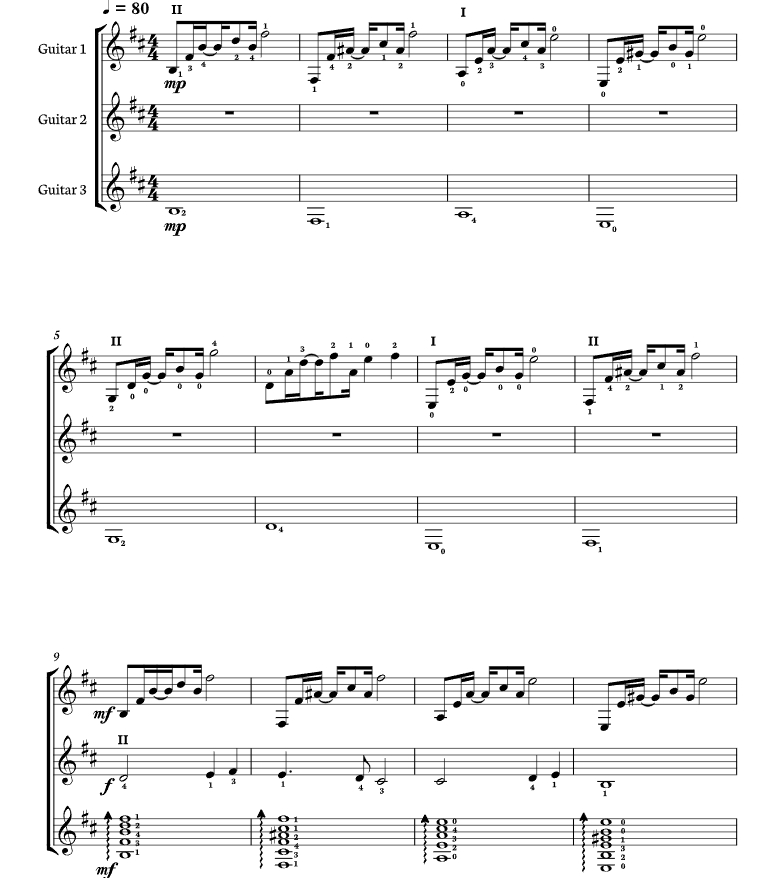 加州旅馆 海森堡版 吉他三重奏 总分谱 有试听