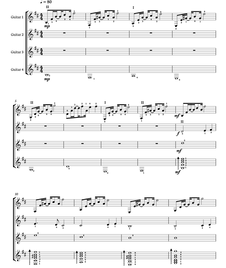 加州旅馆 海森堡版 吉他四重奏 总谱+分谱 有试听