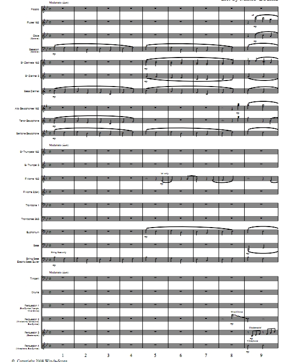 卡农摇滚 1.5级 小学生初级管乐团合奏 管乐团比赛管乐 总分谱 有试听