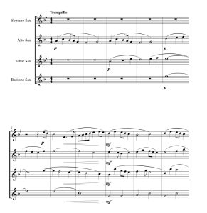 卡林卡  伊万版 SATB 萨克斯四重奏 总谱+分谱 有试听-云音圈