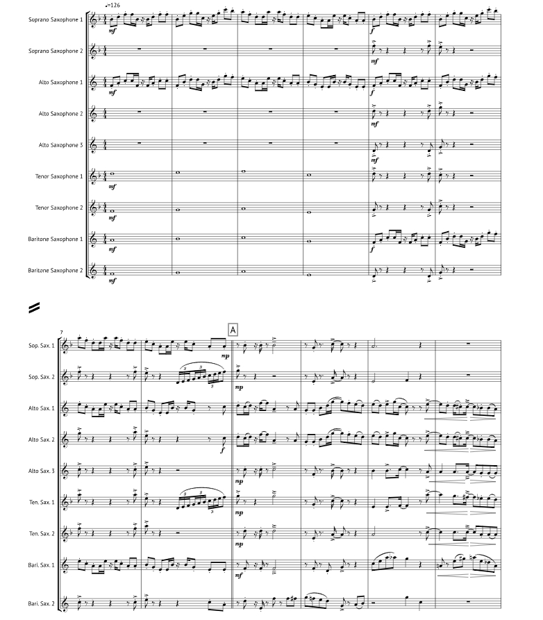 又是阳光明媚的一天 路易丝版 萨克斯九重奏 总谱+分谱 有试听