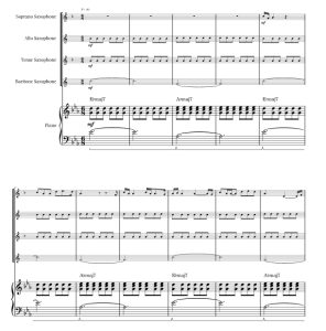 标价非售价 含笑而终 格劳科版 SATB萨克斯四重奏+钢琴 总谱+分谱 有试听-云音圈