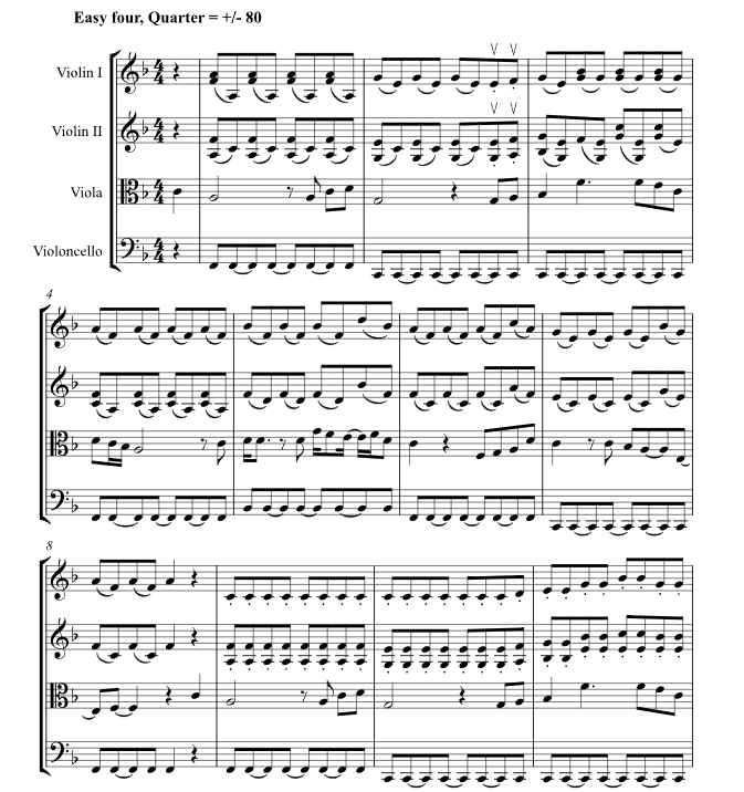 嘿，朱迪 杰弗里版 弦乐四重奏 总谱+分谱 有试听