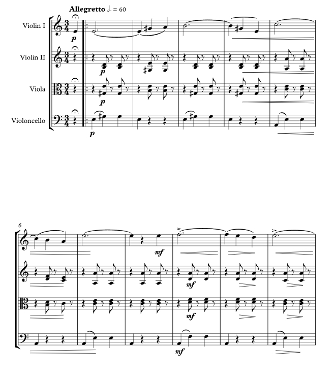 多瑙河之波 雪莉版 弦乐四重奏 总谱+分谱 有试听