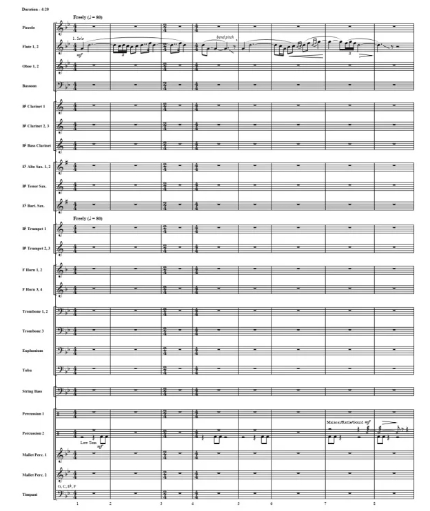 奥斯特纳科之魂 波库克版 交响管乐合奏总谱+分谱 G4 有试听