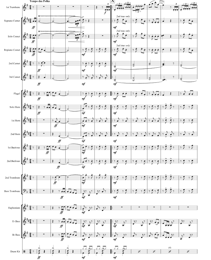 标价非售价 巴伐利亚波尔卡 克里斯版 铜管乐队 总谱+分谱 有试听