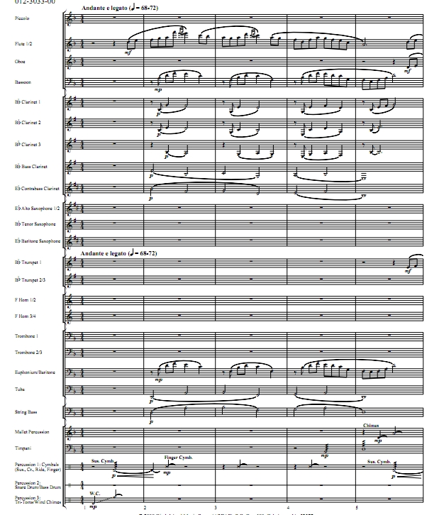 巴比伦河畔 比赛曲目推荐 3级管乐合奏 总谱+分谱 有试听