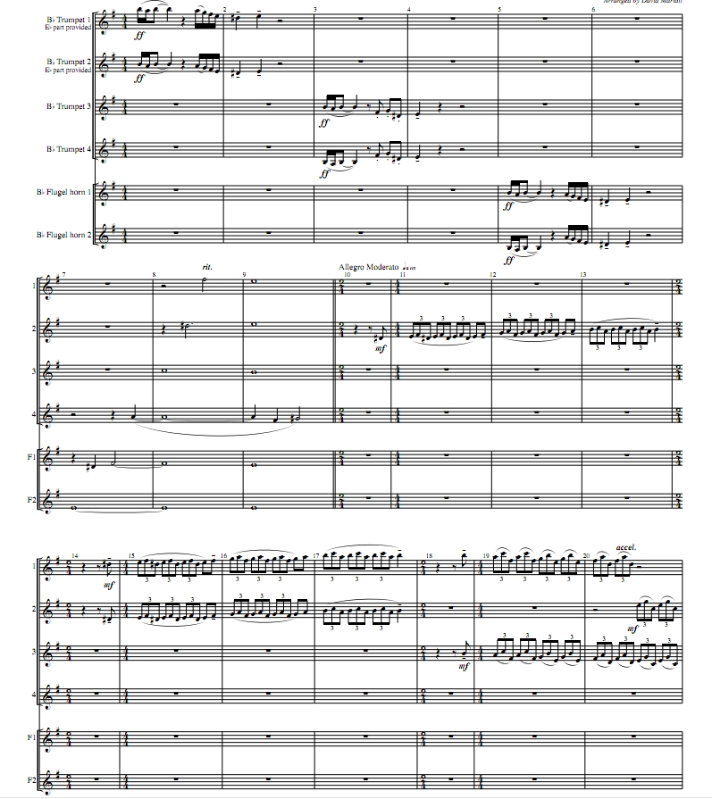 巴赫 d小调托卡塔与赋格 单簧管六重奏 总谱 有试听