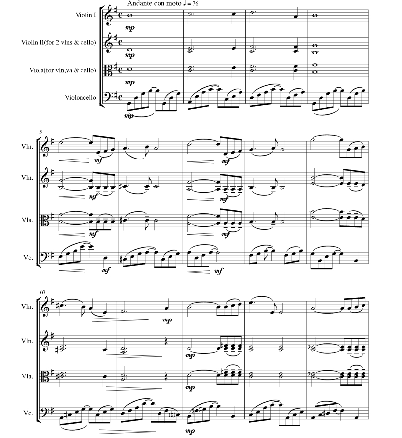 巴赫 圣母颂 雪莉版 弦乐四重奏 总谱+分谱 有试听