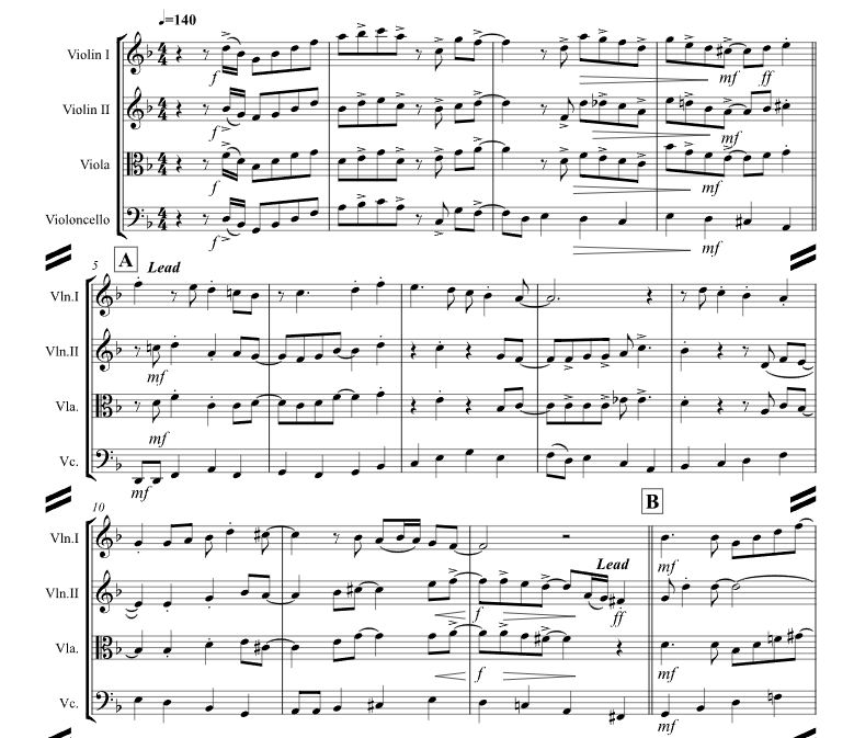 带我飞向月球 肯尼斯版 弦乐四重奏 总谱+分谱 有试听