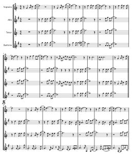 幸福的一天  阿德里埃尔版 SATB 萨克斯四重奏 总谱+分谱 有试听-云音圈