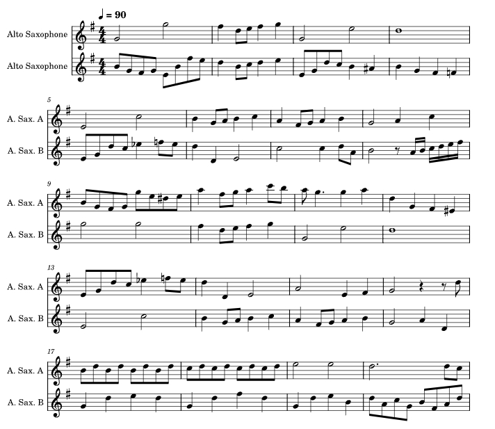 彩虹之上 & 多么美妙的世界  扎卡里版 萨克斯二重奏 总谱 有试听