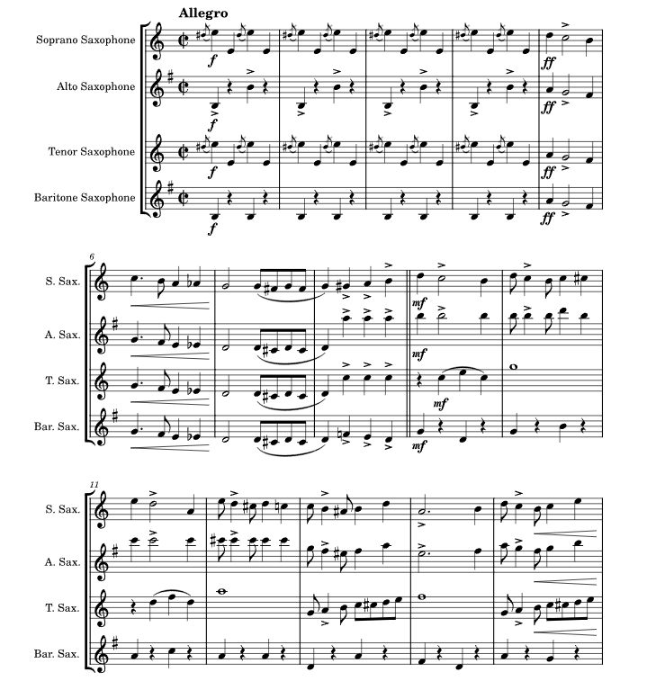 快活的铁匠们  乔治版 SATB 萨克斯四重奏 总谱+分谱 有试听