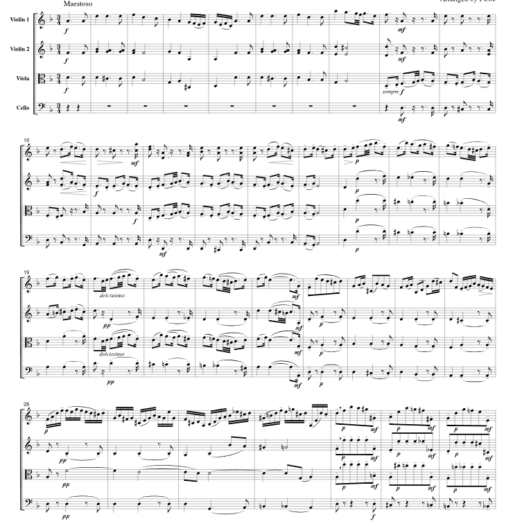 恰空舞曲 CB222 弦乐四重奏 总谱+分谱 有试听