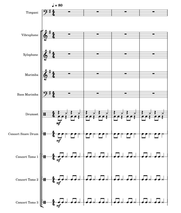 我们将震撼你  西托版 打击乐合奏 总谱+分谱 有试听