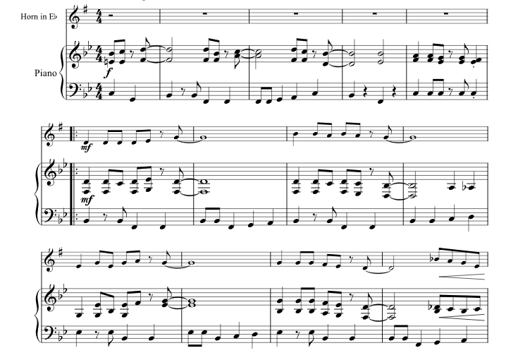 我的小光芒 蒂姆版 圆号钢琴 总分谱 有试听