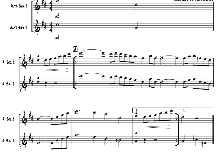 柔情蜜意 约翰版 萨克斯二重奏 总谱 有试听