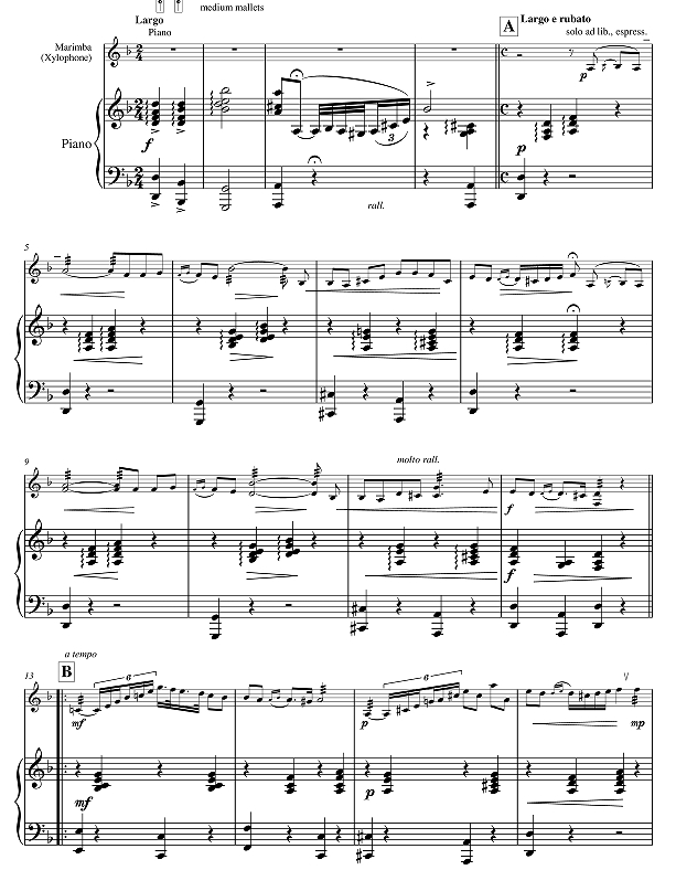 查尔达什舞曲 阿洛伊斯版 马林巴钢琴 总分谱 有试听