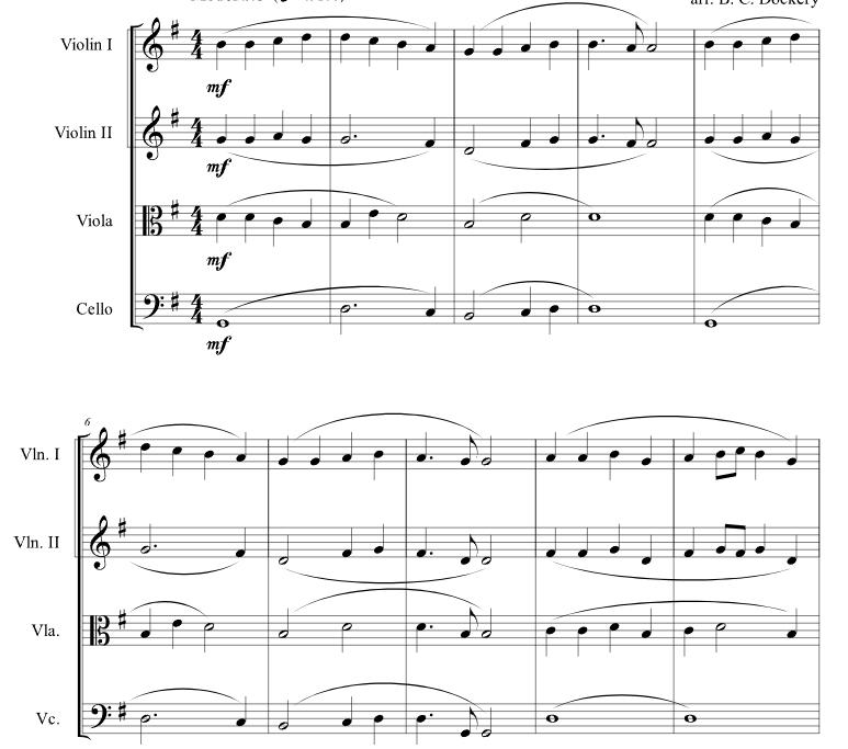 欢乐颂 Docker版 弦乐四重奏 总谱+分谱 有试听