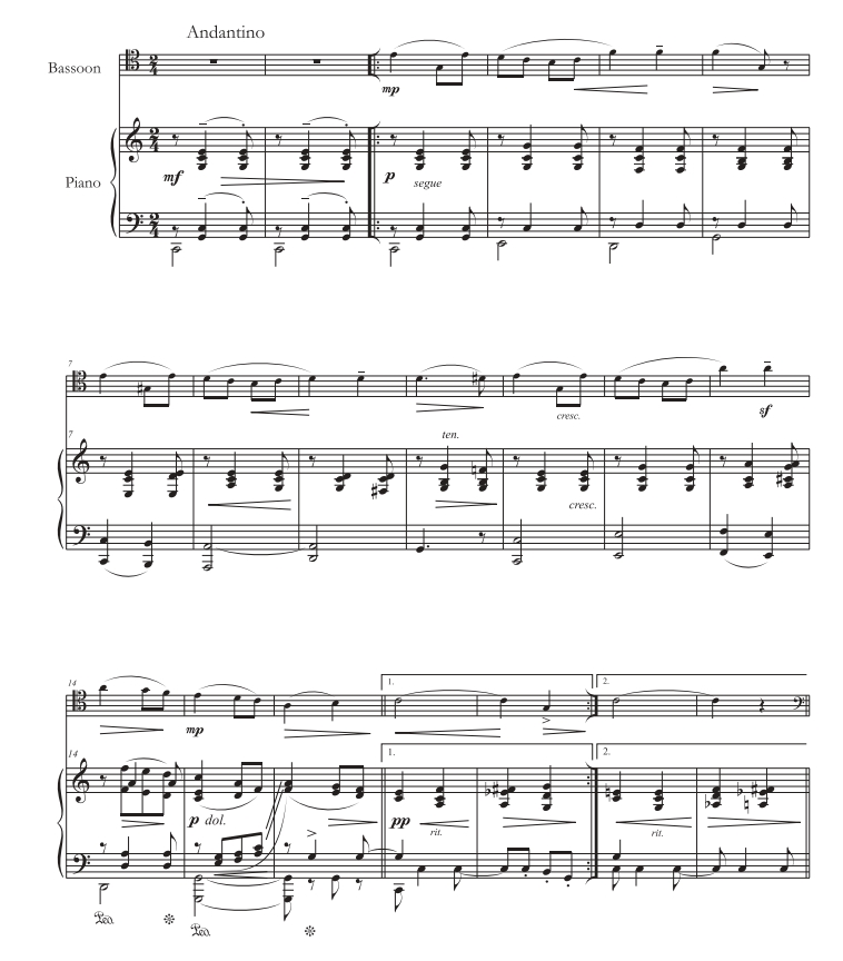 爱的礼赞 爱的致意  巴松钢琴总分谱 有试听