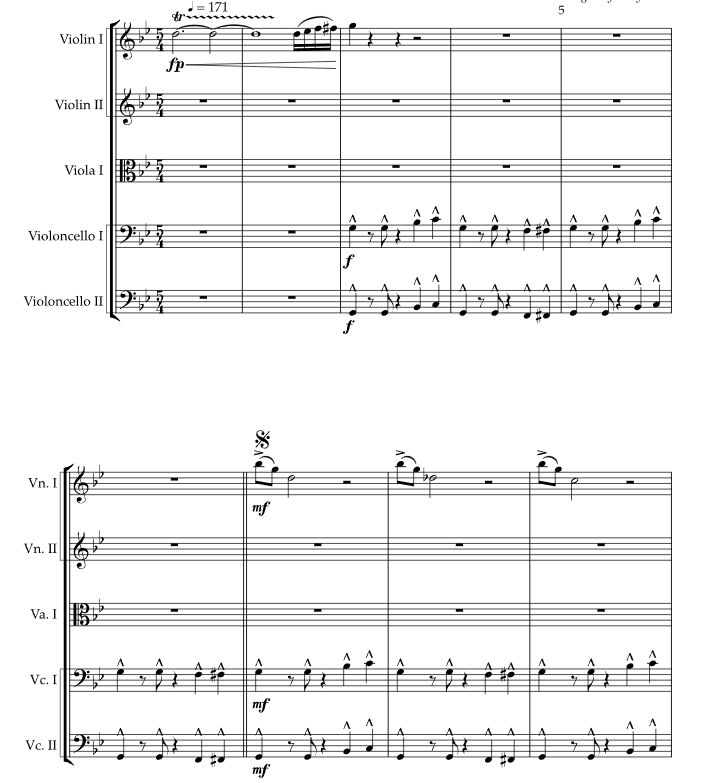 碟中谍主题曲 加里版 弦乐五重奏 总谱+分谱 有试听