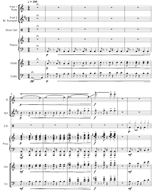 碟中谍主题曲 迪科版 长笛小号架子鼓钢琴小提琴大提琴重奏 总谱+分谱 有试听