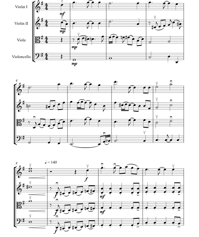 祝您圣诞和新年快乐 皮耶特罗版 弦乐四重奏 总谱+分谱 有试听