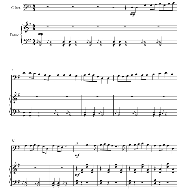 简单的礼物 桑德拉版 大号钢琴 总分谱 有试听