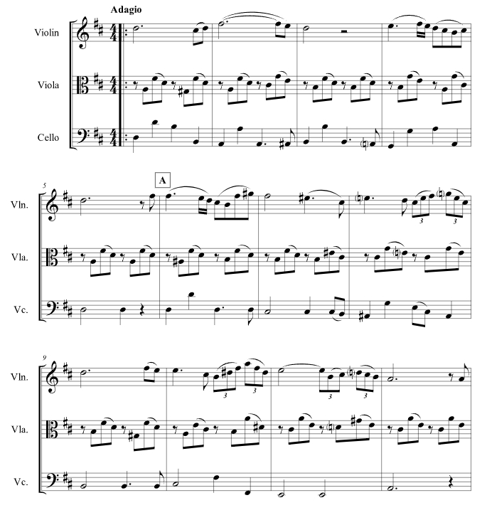 舒伯特：圣母颂  戴夫版 小提琴中提琴大提琴重奏 总分谱 有试听