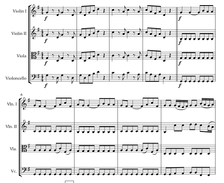 莫扎特的一首小夜曲 法比奥版 弦乐四重奏 总谱+分谱 有试听