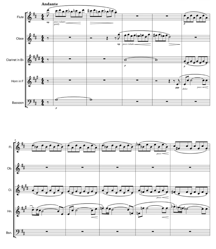 莱娅公主主题 木管五重奏 总谱+分谱 有试听