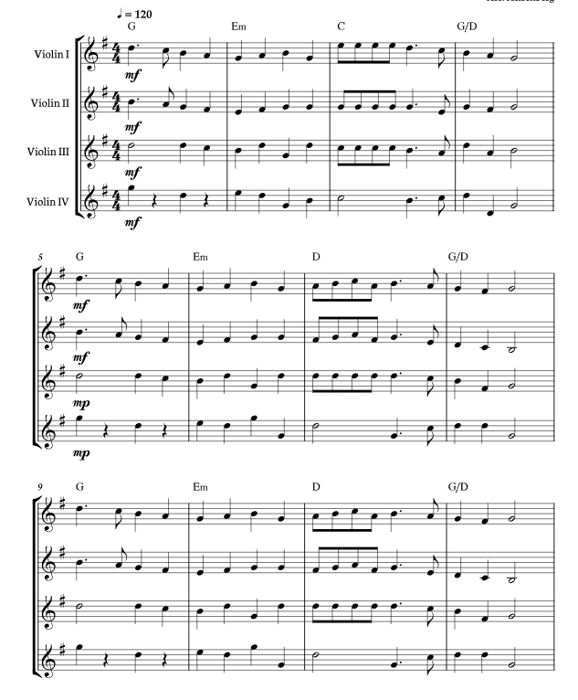 装饰大厅 海森堡版 小提琴四重奏 总谱+分谱 有试听