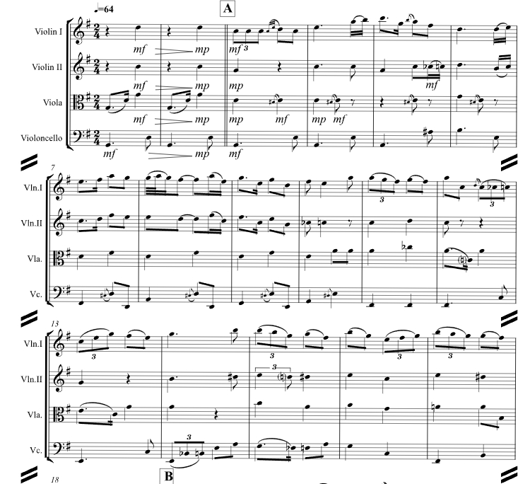 西班牙探戈 Op.165 No. 2 肯尼斯版 弦乐四重奏 总谱+分谱 有试听