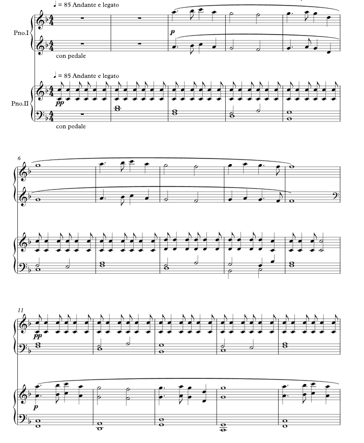 趣味颂歌变奏曲 凛冬寒夜 双钢琴四手联弹 有试听