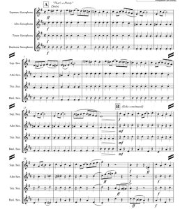 标价非售价 迪克西兰爵士联奏 肯尼思版 SATB萨克斯四重奏 总谱+分谱  有试听-云音圈