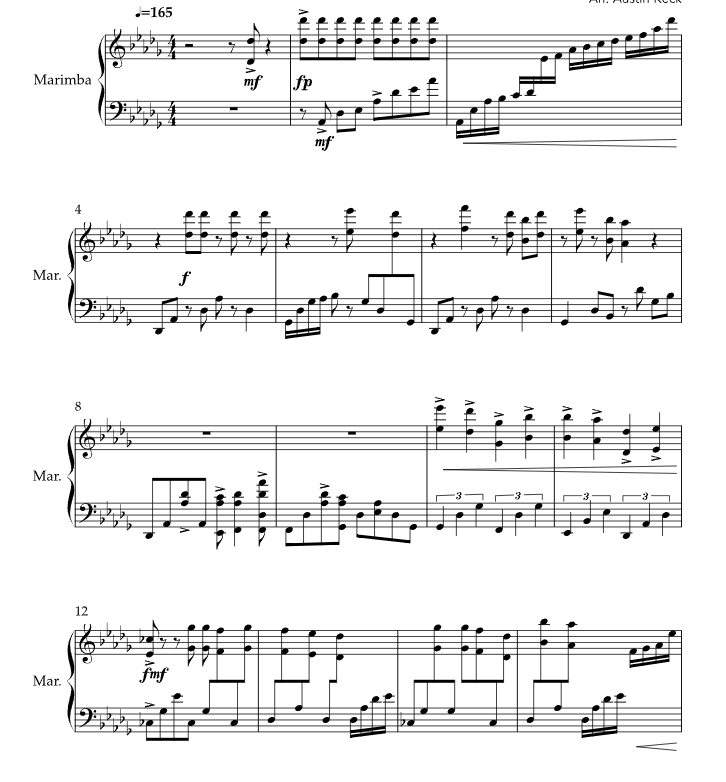 逆天而行 奥斯汀版 马林巴独奏  有试听