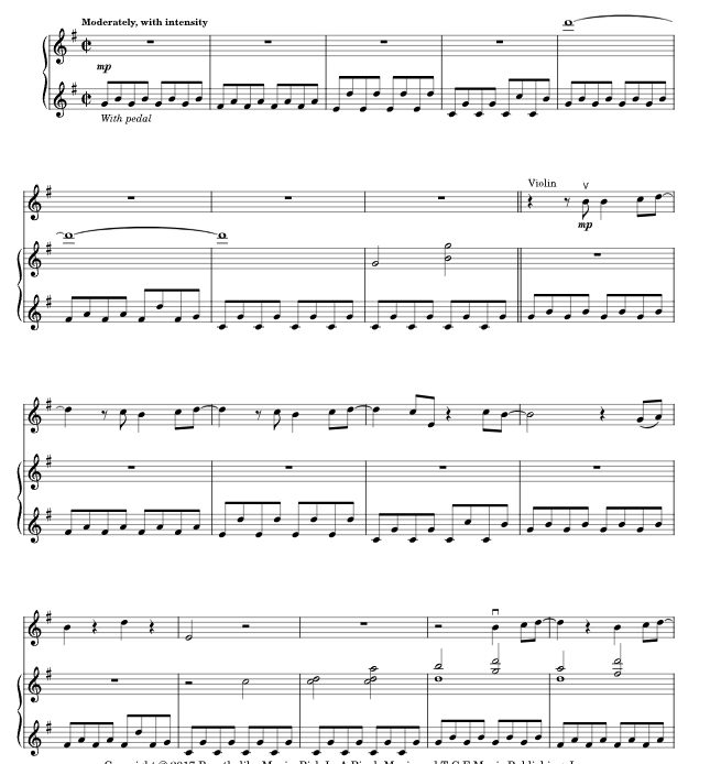 选自《马戏之王》 百万梦想 帕塞克版 小提琴钢琴 总谱 有试听