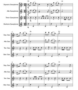 标价非售价 铃儿响叮当 蒂亚戈版 SATB萨克斯四重奏 总谱+分谱 有试听-云音圈