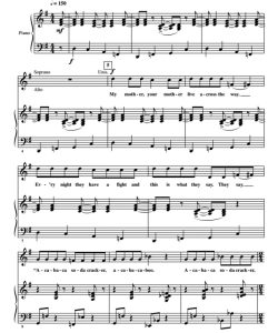 商品为SA 二声部合唱线谱 阿卡巴卡苏打薄脆饼 童声女声合唱+钢琴谱 有试听-云音圈