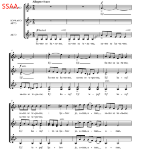 商品为SSA 三声部合唱线谱 马其顿幽默曲 阿卡贝拉 无伴奏童声女声合唱谱 有试听-云音圈