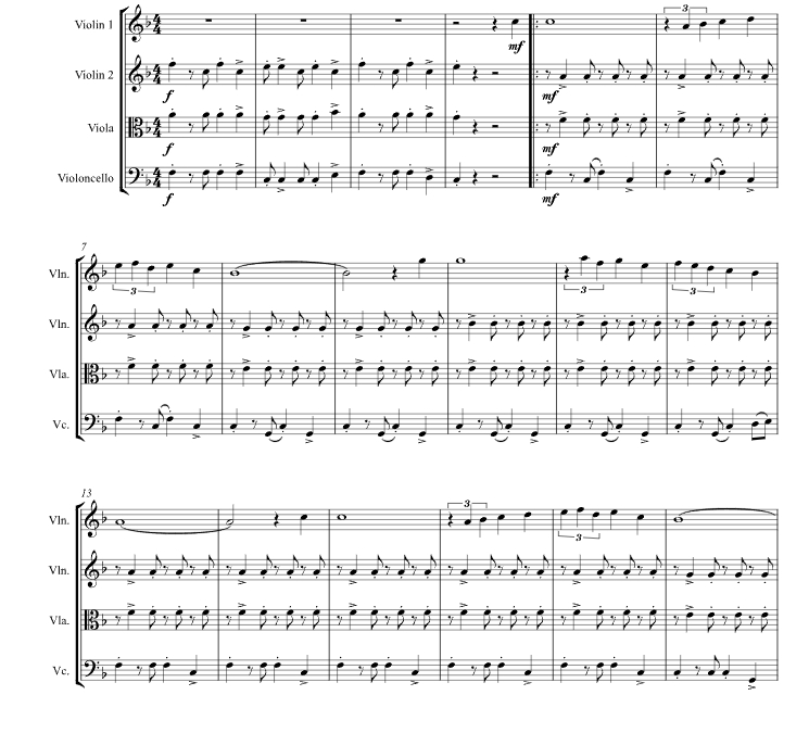 鸽子  托马斯版 弦乐四重奏 总谱+分谱 有试听