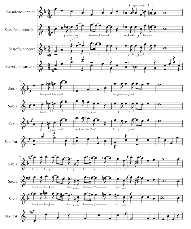 黯然蓝调 埃利奥斯版 SATB萨克斯四重奏 总谱 有试听