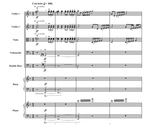 The Iliad 弦乐五重奏+竖琴+钢琴 总分谱 有试听