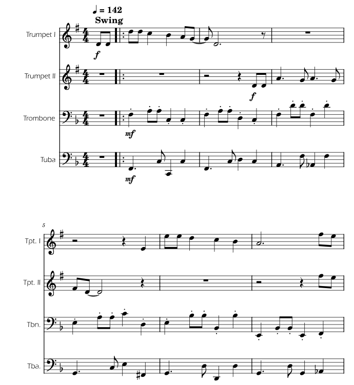 下雪吧！下雪吧！下雪吧！ 伊戈尔版 铜管四重奏 总谱+分谱 有试听