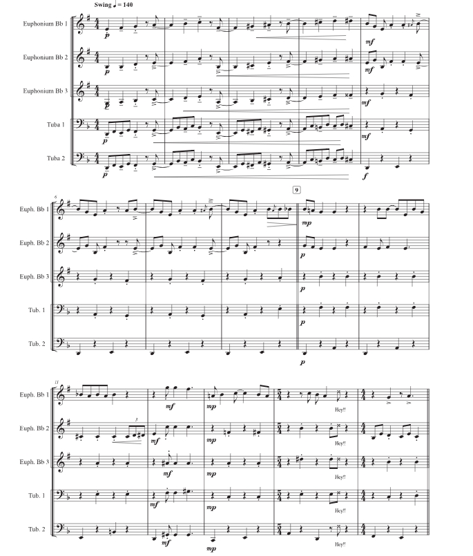 世事艰险 约翰版 铜管五重奏 总谱+分谱  有试听