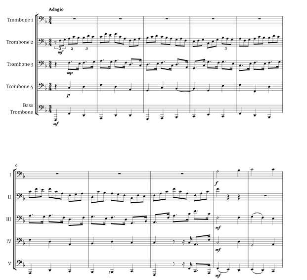 人仰望的喜悦 约翰官方原版 长号五重奏 总谱+分谱 有试听