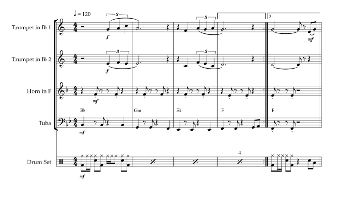 伴我同行 Jps 改编 铜管四重奏 总谱+分谱 有试听