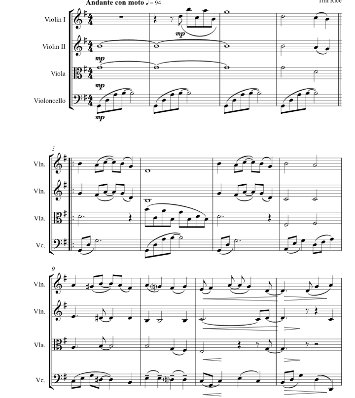 全新的世界 谢莉官方原版 弦乐四重奏 总谱+分谱 有试听